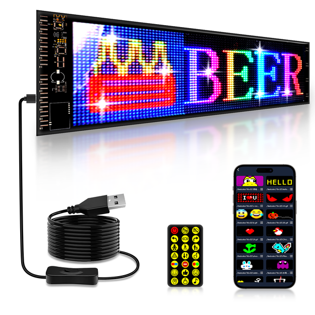 Programmable LED Display Digital Matrix Panel for Cars Rear Screen Warning Scrolling Messages Sign Shops Decoration Advertising