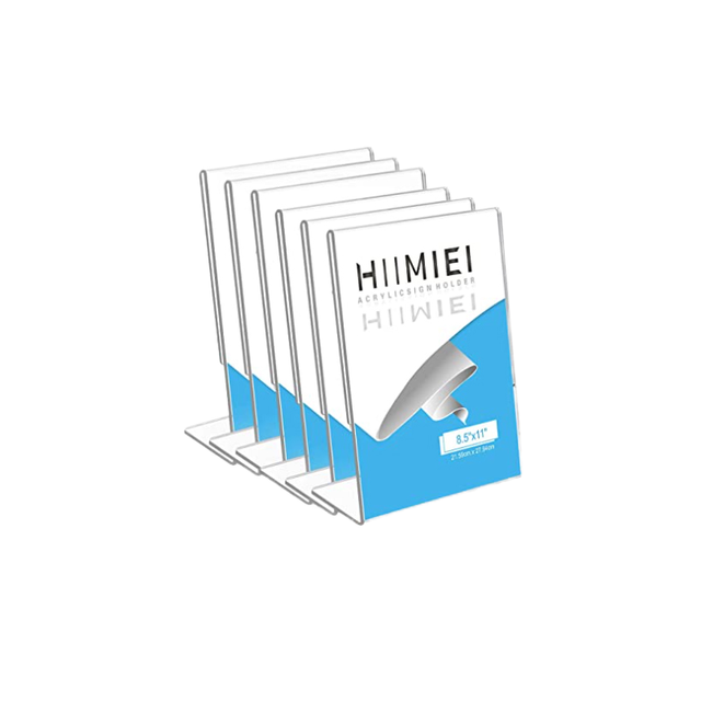 Custom Clear Acrylic Sign Holder L Shape Table Top Menu Card Display Stand for Restaurant