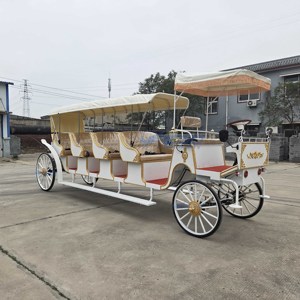 Wedding Style 4-<b>row</b> Sightseeing Carriage/Tour Park Sightseeing Carriages/Electric Horse-Drawn Elegant Tourist Carriage - Product Image 1