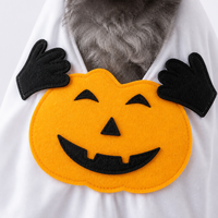Costume d'Halloween pour chien fantôme, en polyester respirant imprimé, design simple, cape pour animal de compagnie avec sac citrouille, jolie cape de fête pour chats et chiens de taille moyenne