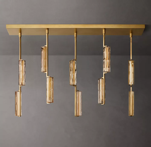 Lámpara de Araña Larga de Cristal LED Estilo Americano, Lámpara de Araña Rectangular para Comedor Industrial, Bar, Restaurante, Hotel, Villa, Tienda de Ropa - Product Image 3