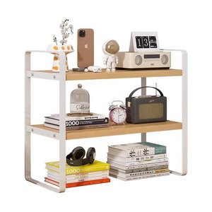 Desktop Bookshelf Multi Tier Stackable Storage Organizer For Desk Office Use Rectangle Panel Material Freestanding Design - Product Image 5