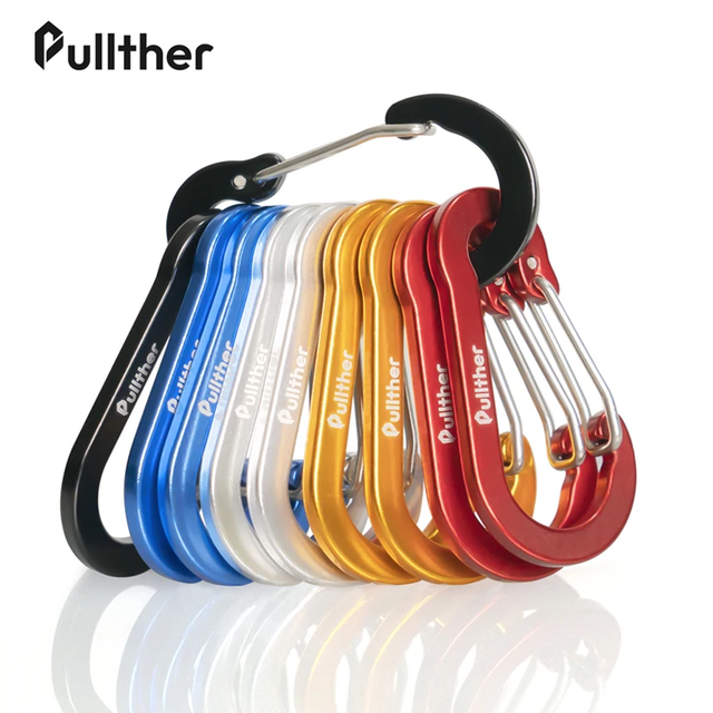 Pullther 5cm Heavy-duty Multi-purpose Outdoor Aluminum Alloy Camping Climbing Carabiner Keychain Fishing Accessories