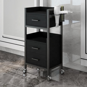 Chariot de coiffure mobile de haute qualité, chariot de beauté portable, chariot de salon blanc et or - Product Image 6
