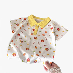 Nueva Camiseta Polo de Manga Corta para Niños, Algodón Puro, Ropa de Verano para Niños, Camiseta de Una Pieza para Niñas, Ropa Polo para Bebés - Product Image 1