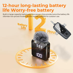 Microphone Lavalier Sans Fil <span class=keywords><strong>A13</strong></span> 2.4G avec Réduction de Bruit ANC, Portée de Transmission de 20 Mètres pour Diffusion en Direct sur Téléphone Mobile - Product Image 4