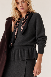 Pull en laine mérinos <span class=keywords><strong>Eloise</strong></span>, style européen et américain, pour femmes, pull en tricot, style peplum, pour un look décontracté - Product Image 2