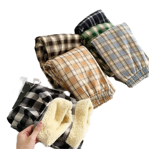 Pantalones Casuales de Invierno para Mujer, Diseño a Cuadros, Cintura Alta, Transpirables, Forro Polar Grueso, Cálidos, Antiarrugas y Antiestáticos 2026 - Product Image 1
