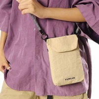 Sac à bandoulière personnalisé avec logo, petit sac pour téléphone et clés, multifonctionnel, imperméable, doublure en nylon et polyester, style tendance, fermeture éclair