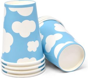 Juego de vajilla de plástico desechable de 24 piezas moderno para fiestas, incluidos cuchillos, platos y vasos de papel, superventas para cumpleaños de bebé - Product Image 1