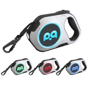 Correa de perro LED de nailon giratoria de 360 °, logotipo personalizado, recargable por USB, diseño retráctil, cinta de patrones impresos - Product Image 1