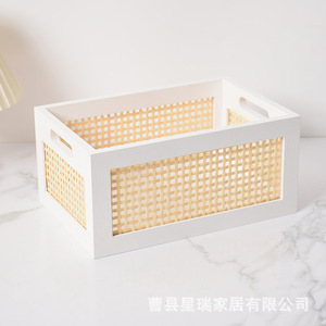 Rattan <b>Storage</b> <b>Basket</b> Rectangle Eco-Friendly For Home Organization And <b>Toy</b> <b>Storage</b> - Product Image 4