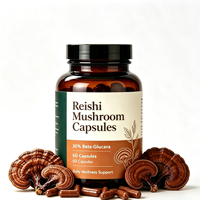 Capsules de poudre de spores de Ganoderma Lucidum à coque brisée, riches en triterpènes, supplément alimentaire de champignon Reishi, OEM en vrac