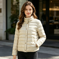 Veste brillante pour femme, manteau léger en nylon rembourré, chaud pour l'hiver, col montant, matelassé, résistant aux bulles, vêtement d'extérieur brillant, OEM/ODM personnalisé