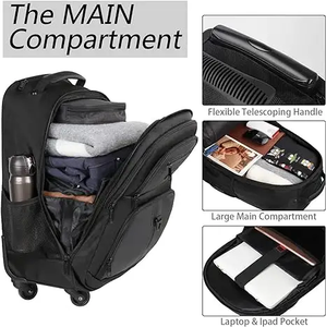 Nueva <span class=keywords><strong>mochila</strong></span> con ruedas de 4 ruedas para mujeres y hombres, resistente al agua, para viajes de negocios, mochilas con ruedas grandes, bolsa para ordenador portátil con ruedas de 16,5 pulgadas - Product Image 4