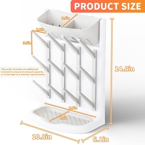 Plastic Wall-Mounted Non-Folding Multi-Layer Inverted Drain <strong>Rack</strong> <strong>Storage</strong> <strong>Rack</strong> for Baby <strong>Bottle</strong> Nipple Drying Household Use - Product Image 3