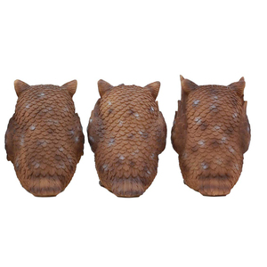 Figurines d'art populaire Sages Hiboux 'Ne voir, ne entendre, ne parler que du bien' – Adorable ensemble de 3 statues d'hiboux en résine, Marque LEIXIN, <span class=keywords><strong>Logo</strong></span> personnalisé pour la décoration intérieure - Product Image 3