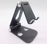 Support de téléphone portable pliable double en alliage d'aluminium personnalisé, mini support de bureau portable pour téléphone portable