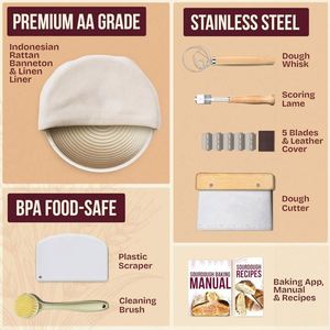 Best Selling <b>Bread</b> Scoring Lame Bamboo Dough <b>Cutter</b> and Proofing Basket UFO Design - Product Image 6