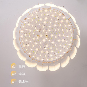 <b>Ceiling</b> <b>Light</b> Led Tri Color Changing Bedroom Dining Room Modern Round Chandelier Eye Protection <b>Light</b> Fixture 8618 - Product Image 1