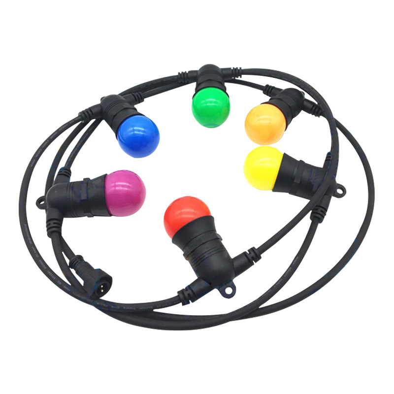 HE SHENG JIA XING Factory Direct Sale Outdoor Waterproof EU/US Power Cord Light String Christmas Decoration E27 Copper Conductor