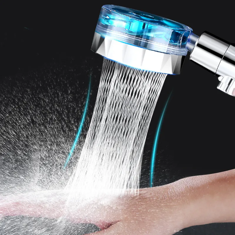 Hot Selling New Style Bathroom Spa Chrome ABS Hand Held 360 Degree Spinning Removable Propeller Fan Shower Head