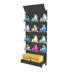 Fábrica Custom Store Varejo Esportes Running Shoes Roller Ice Skate Shoes Metal Pegboard Display Rack Stand