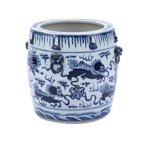 Maceta Grande de Porcelana con Diseño de León Azul y Blanco, Estilo <span class=keywords><strong>Chino</strong></span>, para <span class=keywords><strong>Jardín</strong></span>, Interior/Exterior, Duradera y Ecológica - Product Image 1