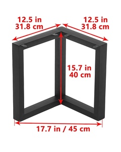 מודרני DIY כיכר מתכת ברזל שולחן רגל בסגנון כפרי אוכל ריהוט משרדי שולחן מחשב רגליים פלדת ספסל רגליים. - Product Image 4