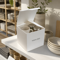 Maßgefertigte Kleine MOQ Quadratische Weiße Kartonbox mit Verriegelung 4-Farb-Druck Multifunktionale Verpackungsbehälter