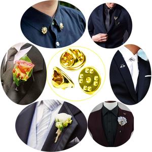 卸売PVC真鍮バタフライクラッチバッジタイタックピンバックピンとの交換 (シルバーとゴールデン) - Product Image 6
