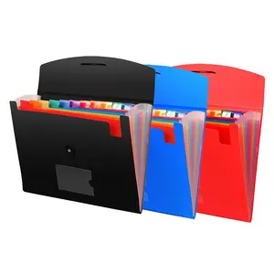 Commercio all'ingrosso durevole formato lettera A4 arcobaleno colorato 7 13 tasche organizer cartella borsa file espandibile