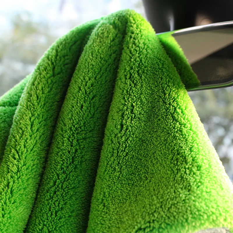 Custom 1000GSM Double Layer Microfiber Cleaning Cloth Microfiber Car Drying Car Care Towel Coral Fleece Auto Cleaning Cloth