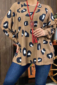 Camicetta Top a tunica con stampa leopardata Lovedagear Boho personalizzata da <span class=keywords><strong>donna</strong></span> a manica lunga oversize - Product Image 2