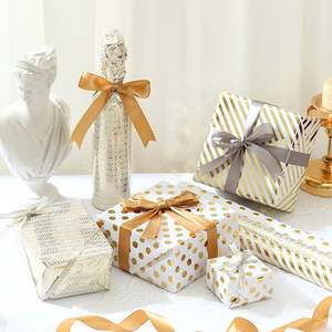 กระดาษม้วนพิมพ์งานศิลป์แบบใช้แล้วทิ้งขนาด43*300ซม. กระดาษห่อบรรจุภัณฑ์แบบกำหนดเองของขวัญวันเกิด80g แบบใช้แล้วทิ้ง - Product Image 1