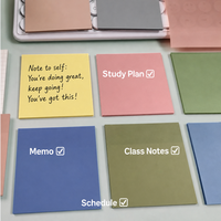 Lot de 48 blocs-notes adhésifs transparents Morandi en PET, personnalisables avec logo, haute transparence, pour mémos inscriptibles