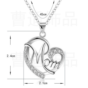 Collar del Día DE LA MADRE moda mamá carta amor collar encantos diamante carta colgante collar joyería el mejor regalo <span class=keywords><strong>para</strong></span> la madre - Product Image 2