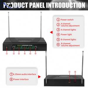 Micrófono Inalámbrico VHF de <span class=keywords><strong>2</strong></span> Canales OEM de Fábrica, Micrófono de Mano para Fiestas, Conferencias, Grabación, Transmisión en Vivo, Karaoke en Casa, Portátil, Doble Canal - Product Image 5