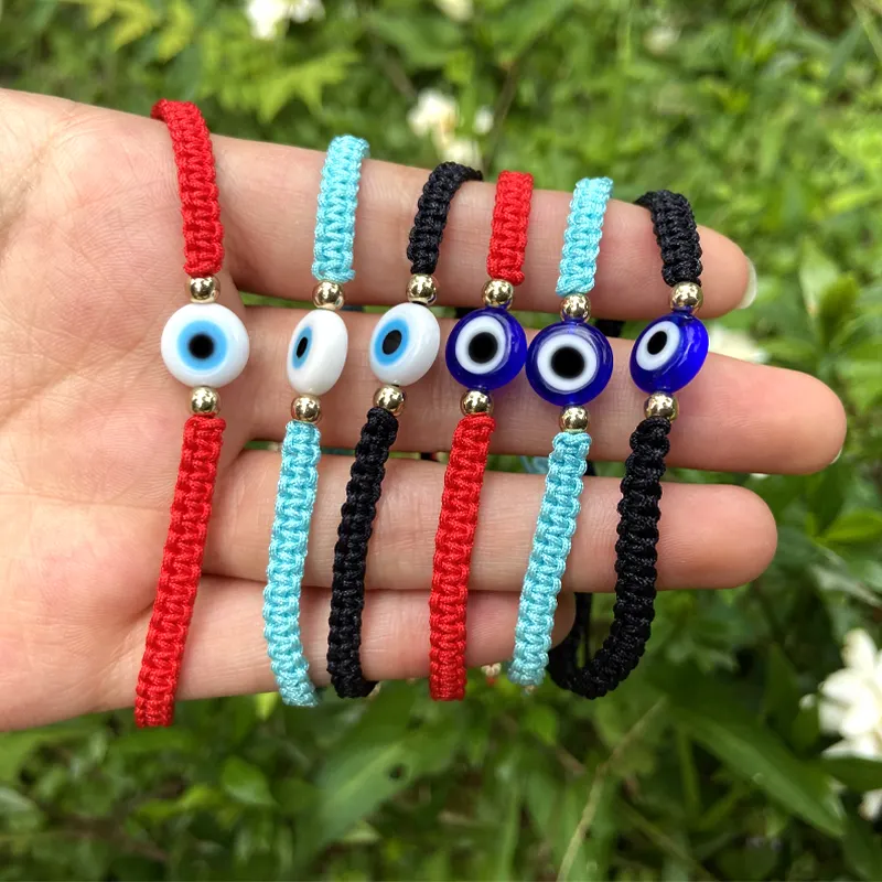 Großhandel handgemachte Glasperlen Schutz Baby Erwachsene Neugeborene verstellbare Evil Eye Armband für Baby-Dusche Geschenk