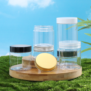 Tarros de plástico transparentes de boca ancha de 56mm con tapa 50ml Pet White Black <span class=keywords><strong>clear</strong></span> Cap Cosméticos Envases de embalaje 50-200 ml - Product Image 2