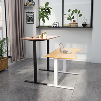 Plateau de bureau électrique Ecomax en bambou, réglable en hauteur, pour assis-debout, mobilier de bureau, usine