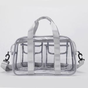 Large Capacity Portable PVC Transparent <b>Travel</b> <b>Bag</b> Fashionable Fully <b>Clear</b> Waterproof Crossbody Handbag for Sports - Product Image 1