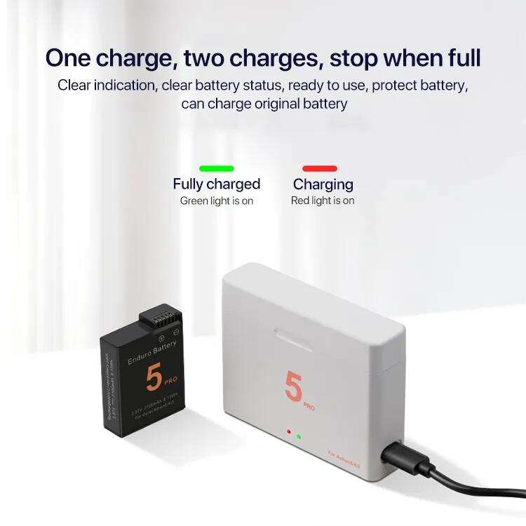 HONGDAK Wholesale Osmo Action 5 Pro / 4 / 3 Camera Battery Charger Box Dual-Slot Batteries Charger
