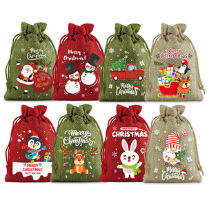 <strong>Wholesale</strong> Custom 13*18 Linen <strong>Gift</strong> Bags Large <strong>Christmas</strong> Stocking Drawstring Santa Sacks for Party for Candy Storage <strong>Gift</strong> Wrapping - Product Image 5