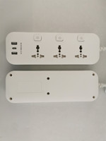 Prise d'extension universelle 3 voies certifiée CE avec sortie de charge USB et type C Commutateurs individuels Voyant lumineux