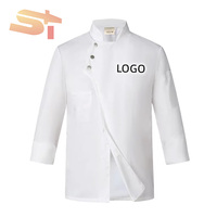 Uniformes de chef unisexe Vêtements de travail en tissu sergé pour restaurant, hôtel, cuisine avec manteaux de chef à motif élégant
