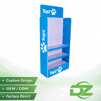 Support d'affichage pliable personnalisé en PVC expansé pour aliments pour animaux de compagnie avec crochets pour la vente au détail de nourriture pour chiens et chats