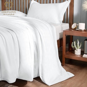 Oeko-tex 100 Chứng Nhận Hữu Cơ Lyocell Tre Khăn Trải Giường <span class=keywords><strong>Sheets</strong></span> Và Duvet Bìa 300TC Đồng Bằng Phong Cách 3Pcs Thiết Lập - Product Image 2