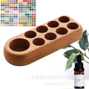 Estante de madera para almacenamiento de aceites esenciales, organizador de escritorio de madera maciza para botellas de cosméticos y muestras de perfumes - Product Image 5