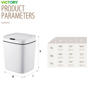 Smart Electric <strong>Plastic</strong> 9L/10L/11L Motion Sensor Lid Kitchen <strong>Bin</strong> Square Self Sealing Automatic Trash <strong>Bin</strong> for <strong>Bathroom</strong> - Product Image 2